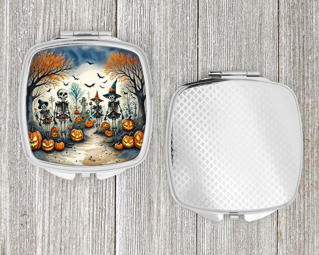 Calacas Skeletons Halloween Folding Compact Mirror
