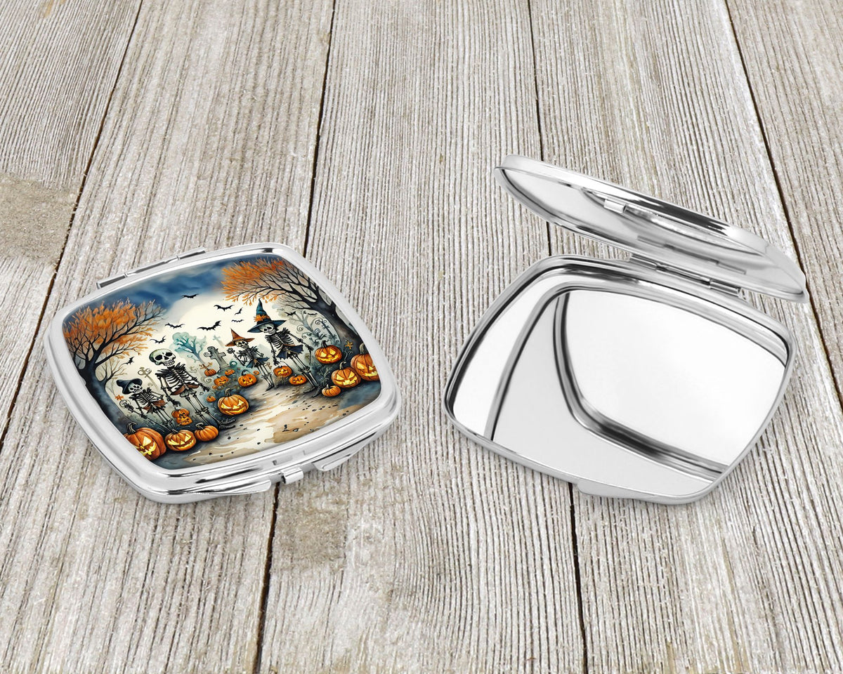 Calacas Skeletons Halloween Folding Compact Mirror