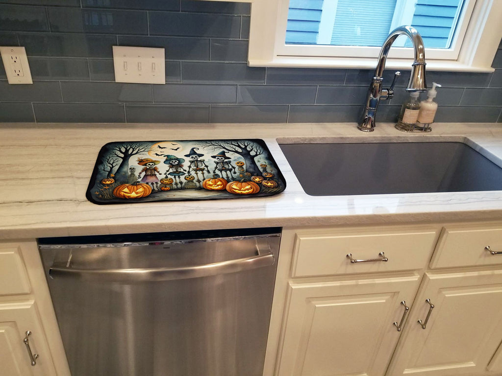 Calacas Skeleton Halloween Dish-Drying Mat