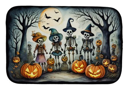 Calacas Skeleton Halloween Dish-Drying Mat