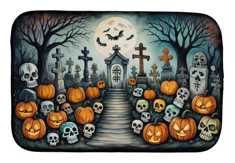 Calaveras Sugar Skulls Halloween Dish Drying Mat