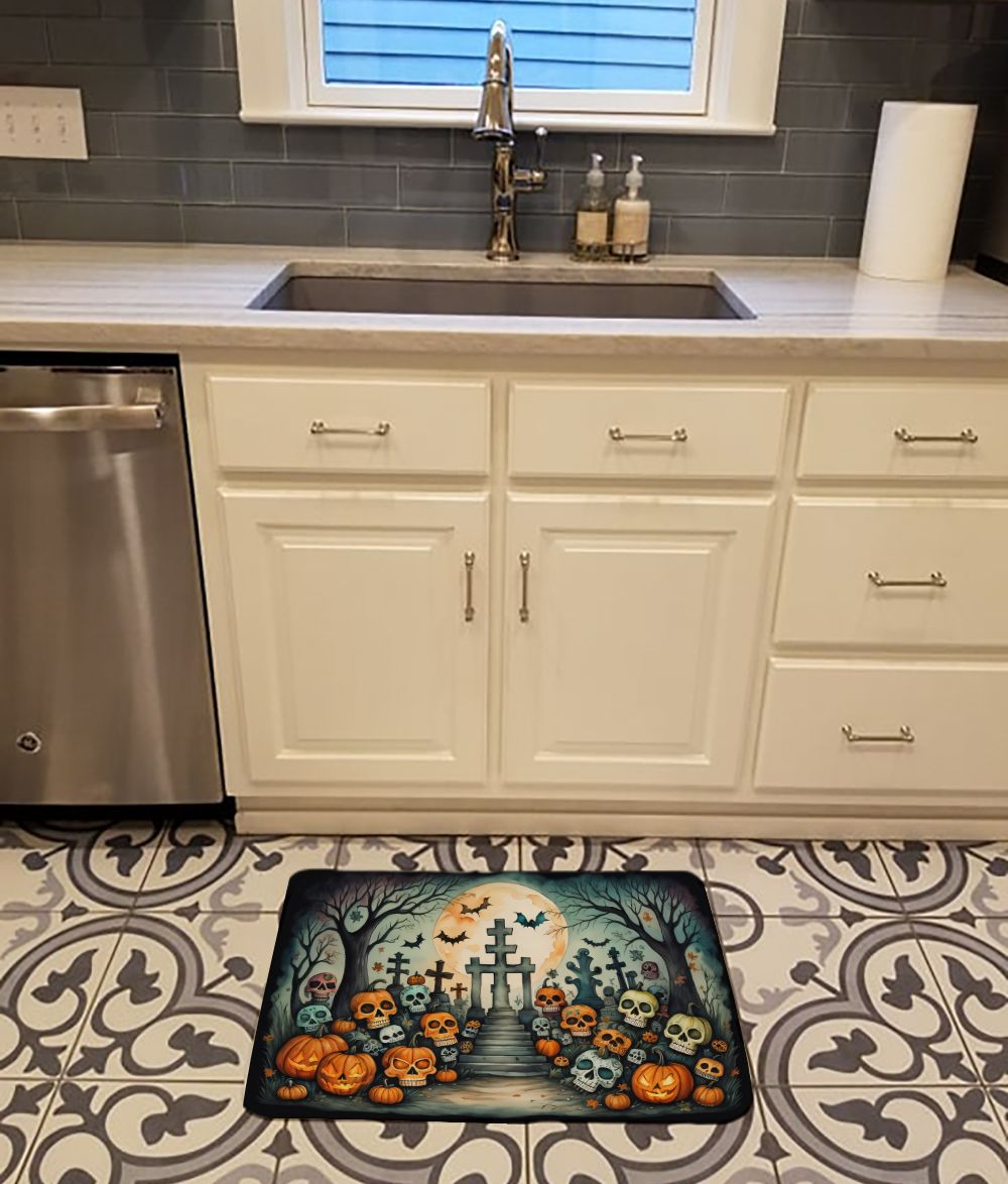 Calaveras Sugar Skulls Halloween Memory Foam Kitchen Mat – Cushioned Comfort with Vibrant Design