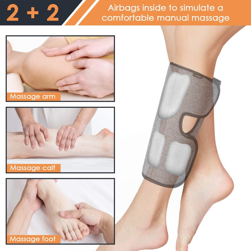 Leg Massager with Heat and Air Compression for Circulation and Pain Relief