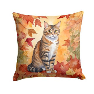 California Spangled Cat Fall Leaves Pillow