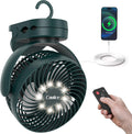 Portable Camping Fan with Remote Control – Rechargeable Battery Powered for Tent & RV - Green