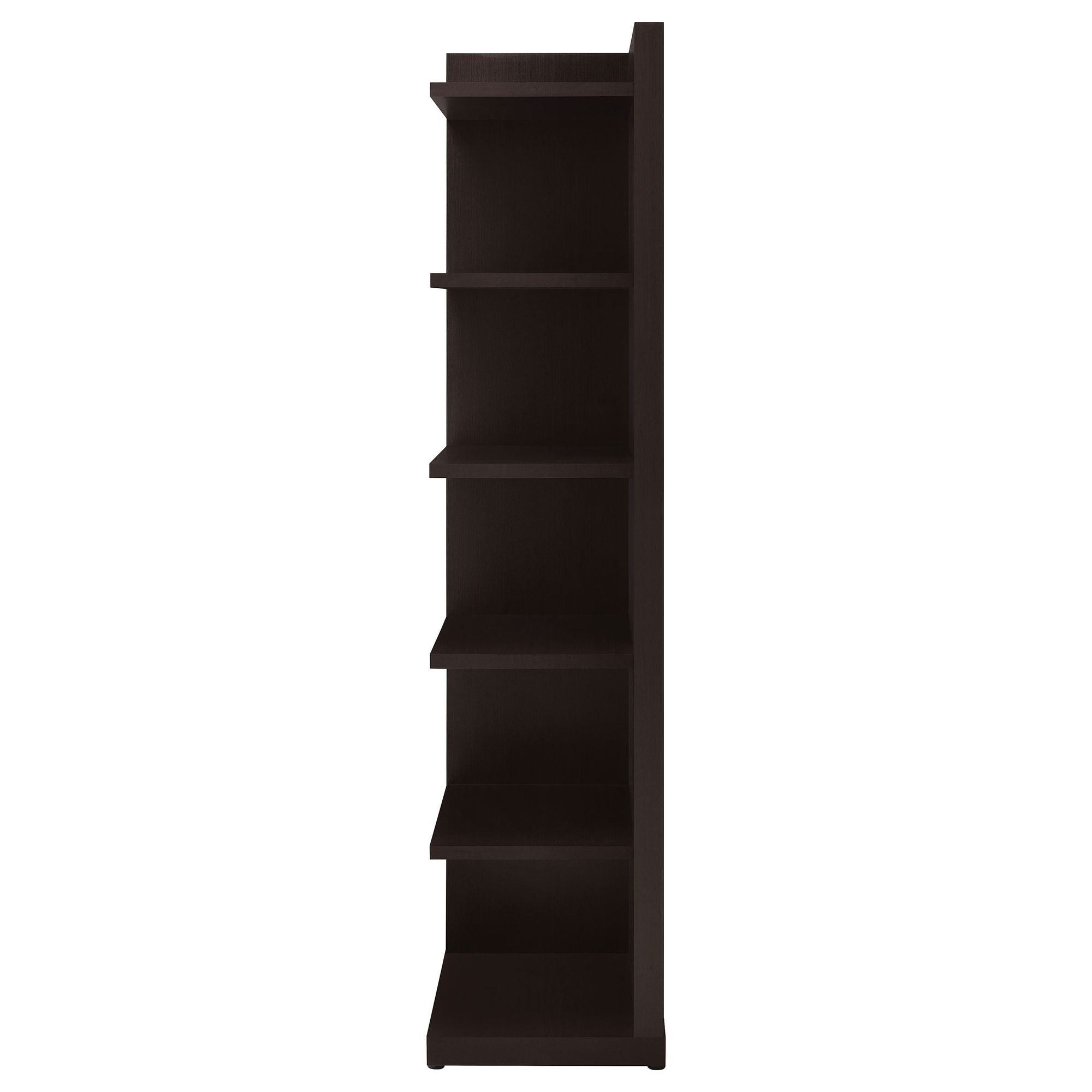 6-Tier Corner Bookcase for Compact Spaces – Cappuccino Finish