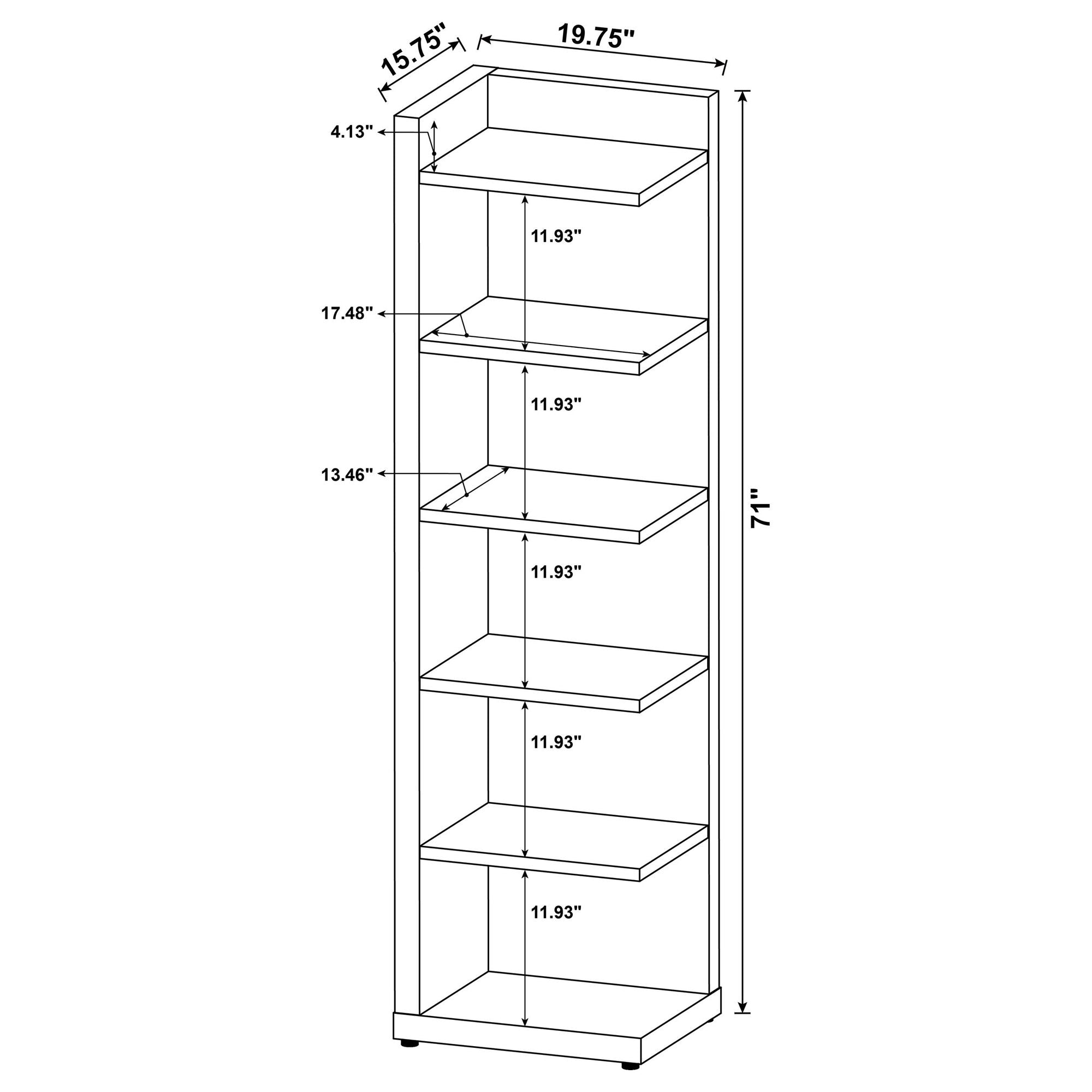 6-Tier Corner Bookcase for Compact Spaces – Cappuccino Finish