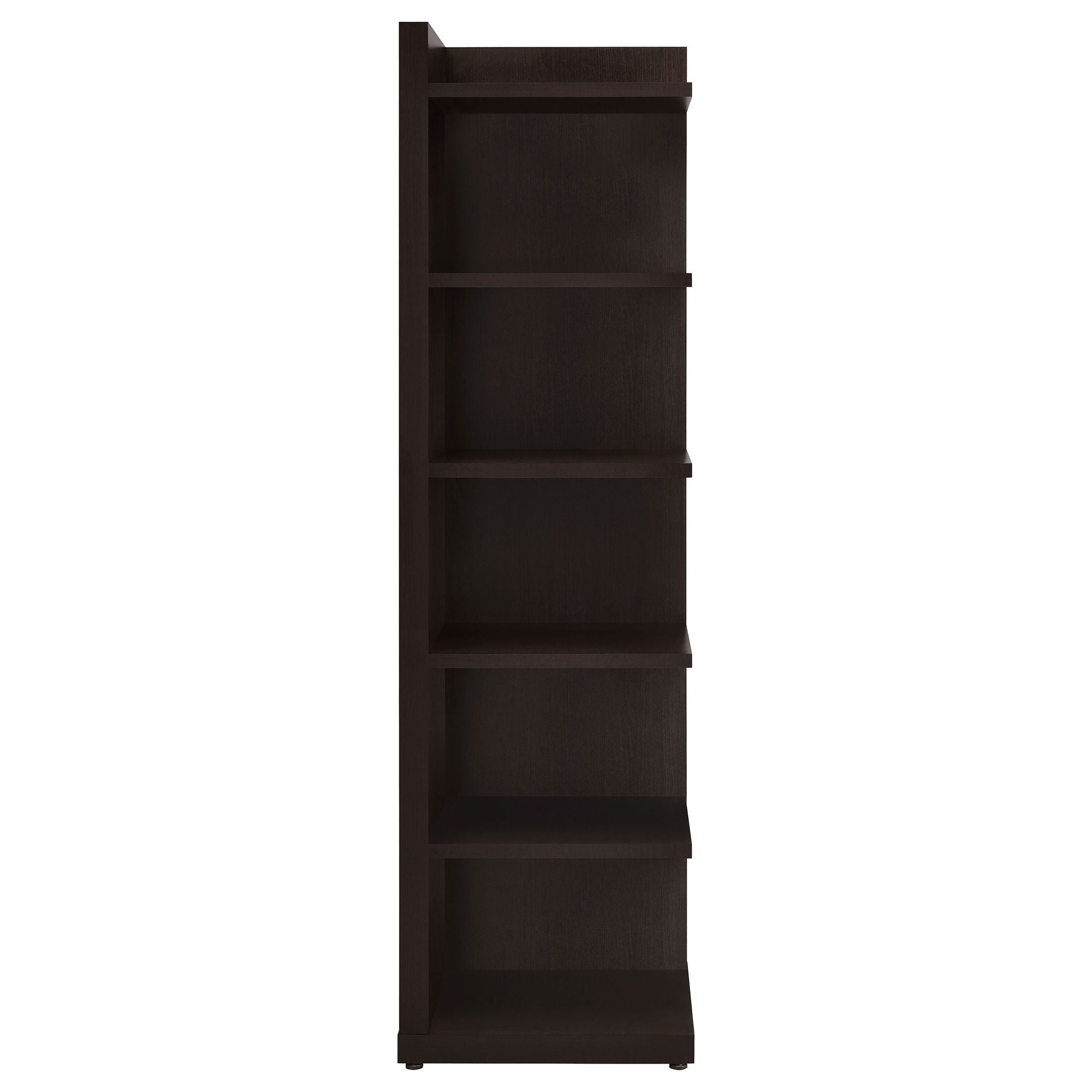 6-Tier Corner Bookcase for Compact Spaces – Cappuccino Finish