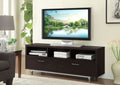 Cappuccino TV Console with Drawers and Open Cubbies