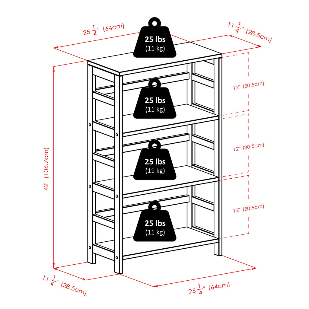Capri Storage Shelf with Six Foldable Beige Baskets