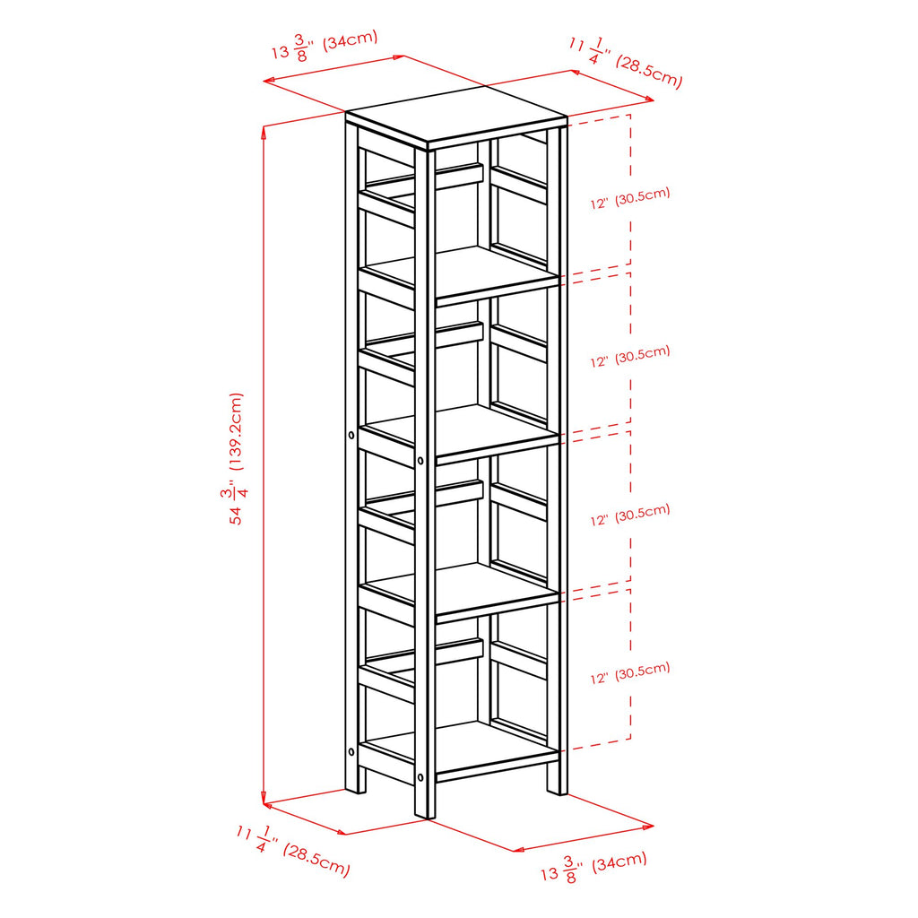 Capri 4-Section N Storage Shelf with 4 Foldable Beige Fabric Baskets