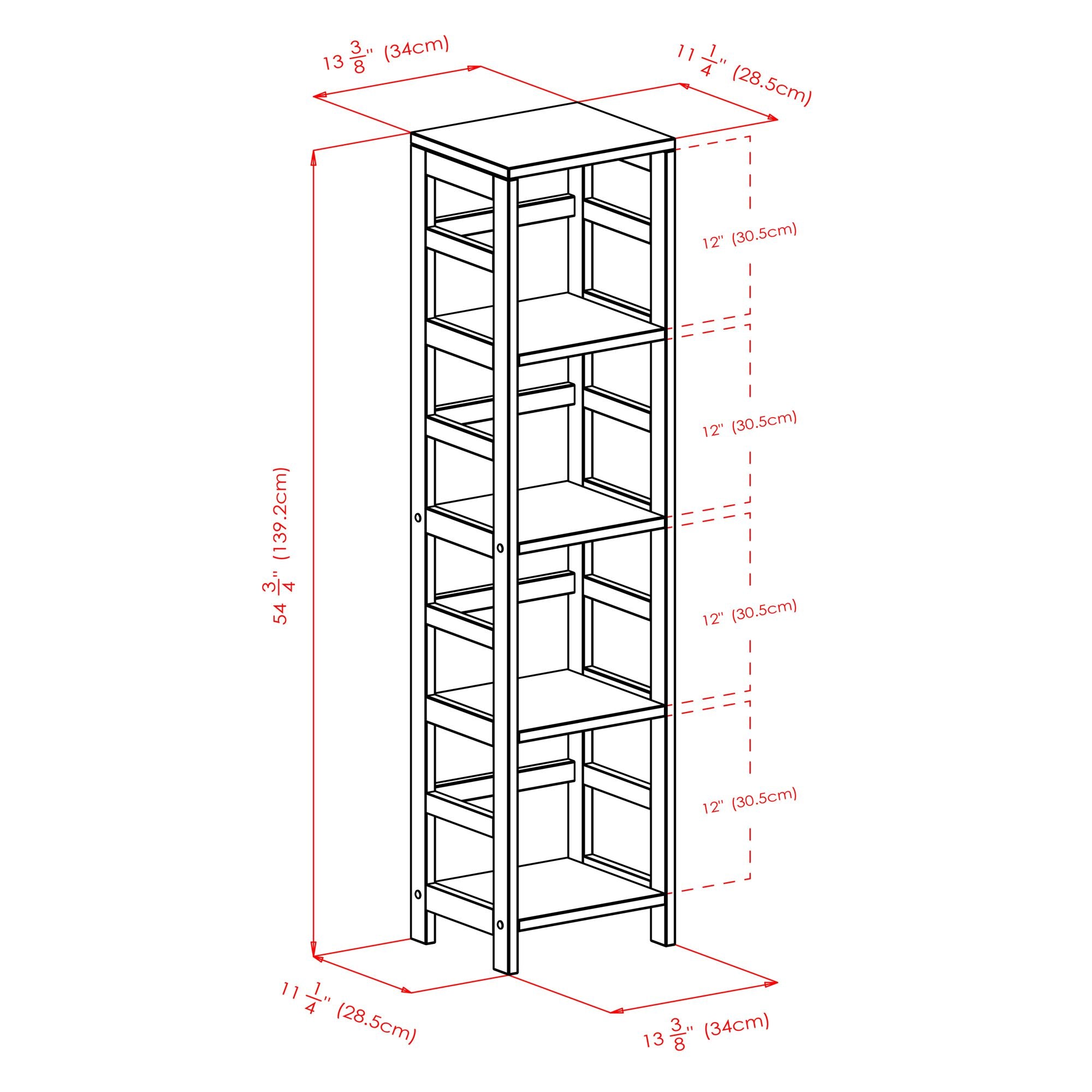 Capri 4-Section N Storage Shelf with 4 Foldable Beige Fabric Baskets