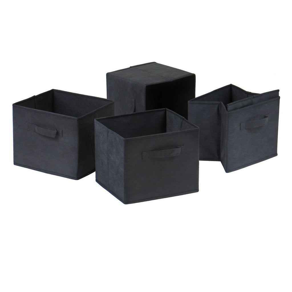 Capri Foldable Black Storage Basket Set