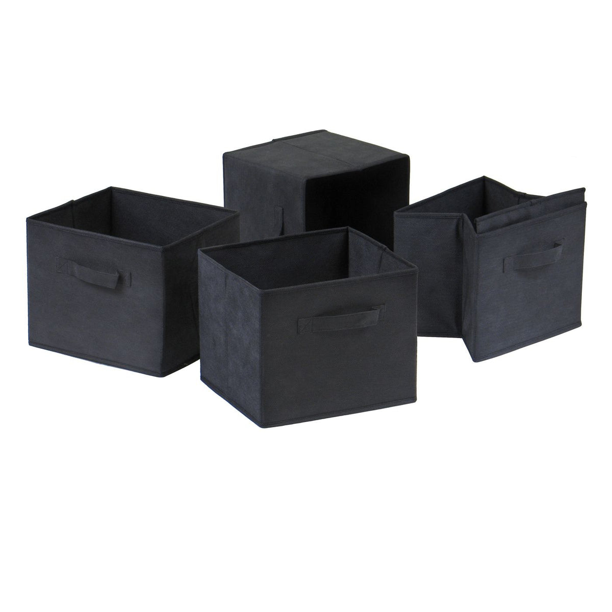 Capri Foldable Black Storage Basket Set