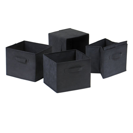 Capri Foldable Black Storage Basket Set