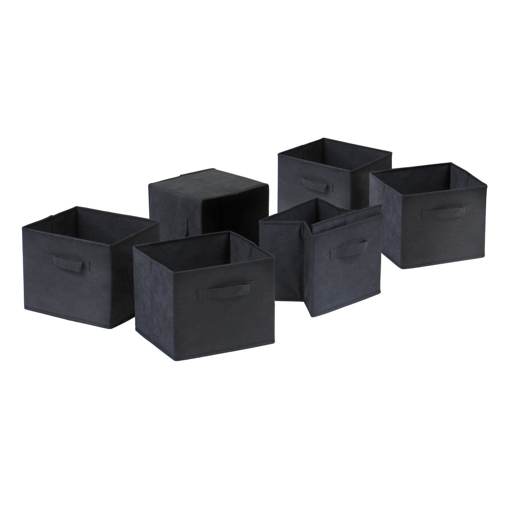 Capri Foldable Black Storage Basket Set
