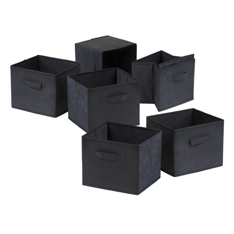 Capri Foldable Black Storage Basket Set