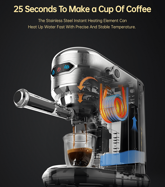 Three-in-One Semi-Automatic Espresso and Milk-Foam Machine
