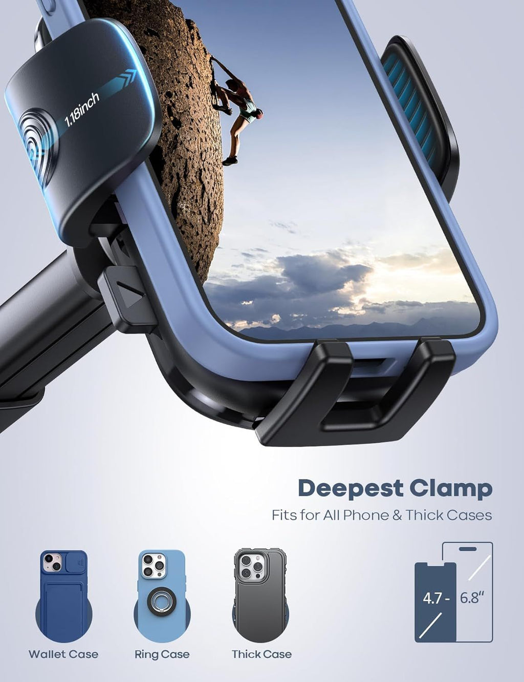 Reusable Suction Car Phone Mount with Full Rotation