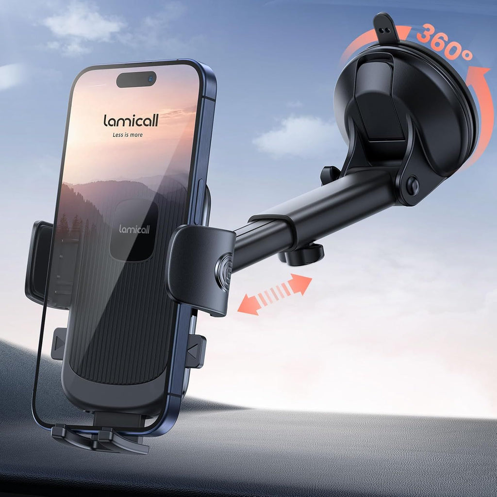 Reusable Suction Car Phone Mount with Full Rotation