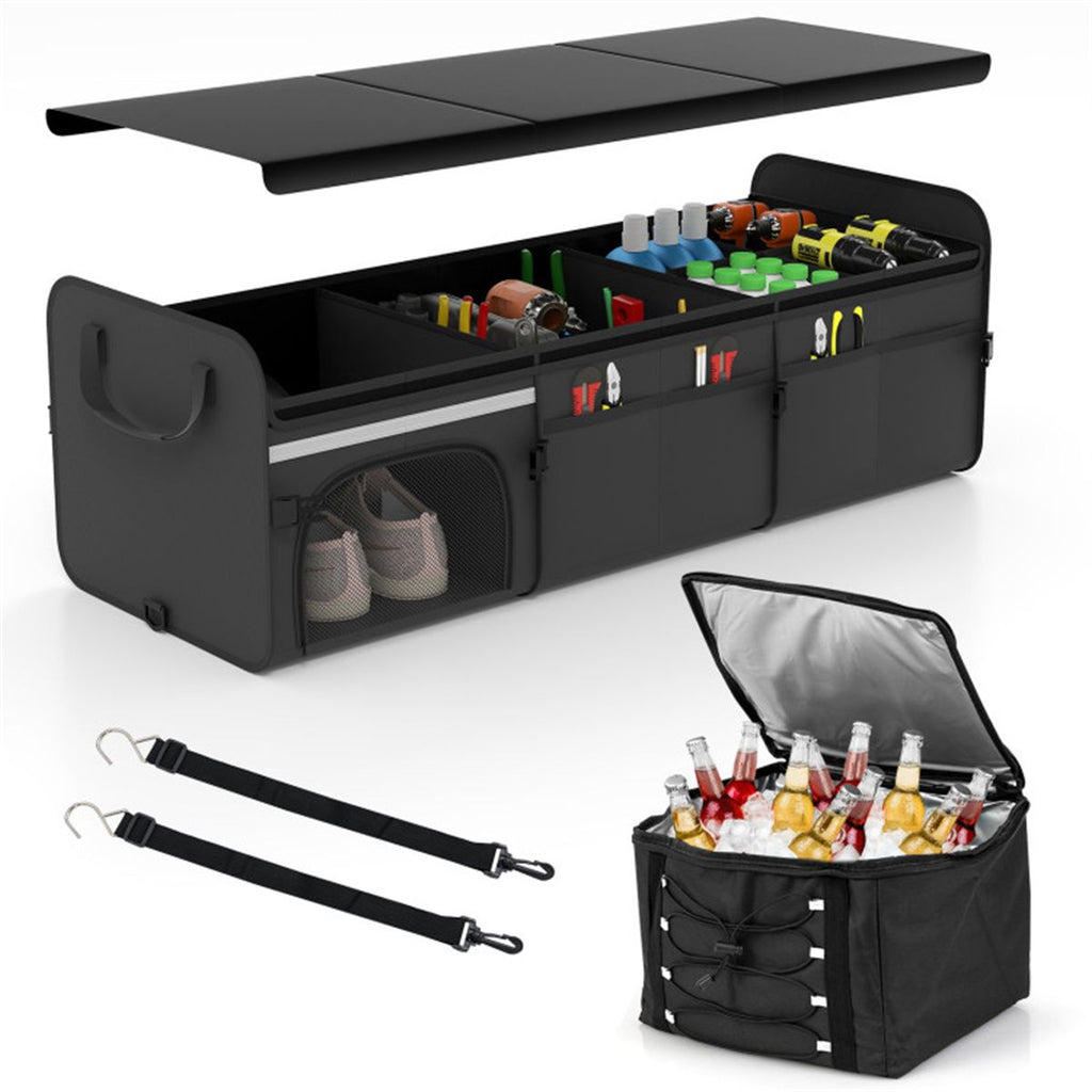 Flexible Trunk Organizer with Insulated Cooler Bag