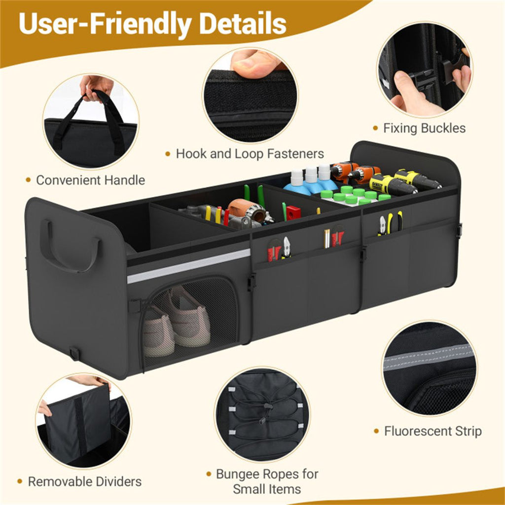 Flexible Trunk Organizer with Insulated Cooler Bag