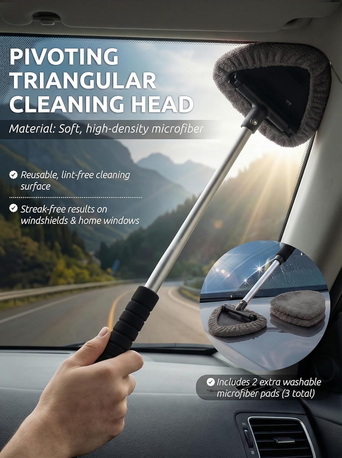Long-Reach Car and Home Window Cleaner