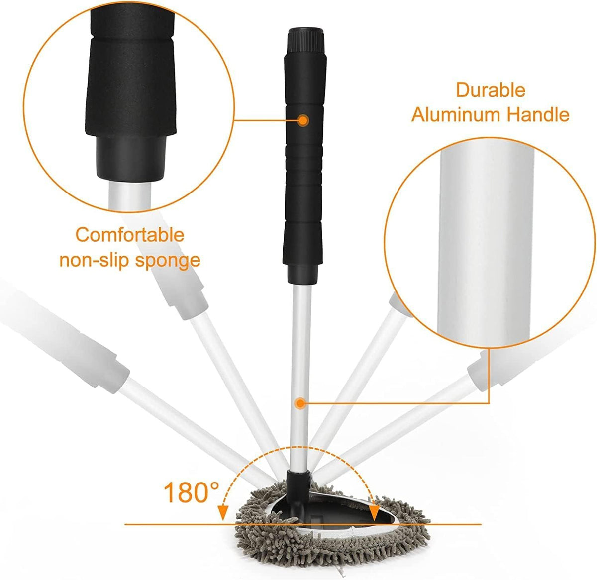 Extendable Car Windshield Cleaner with Reusable Covers