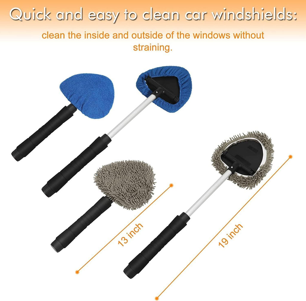 Extendable Car Windshield Cleaner with Reusable Covers