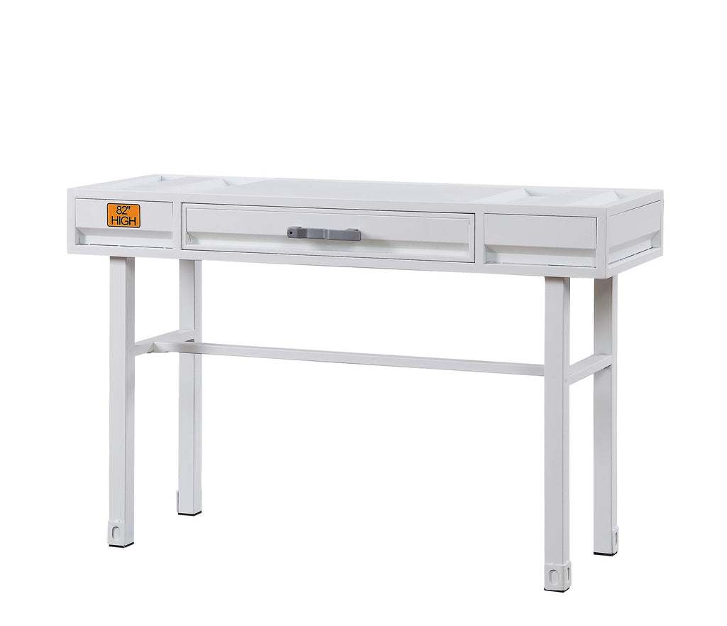 Cargo White Vanity Desk with Functional Drawer