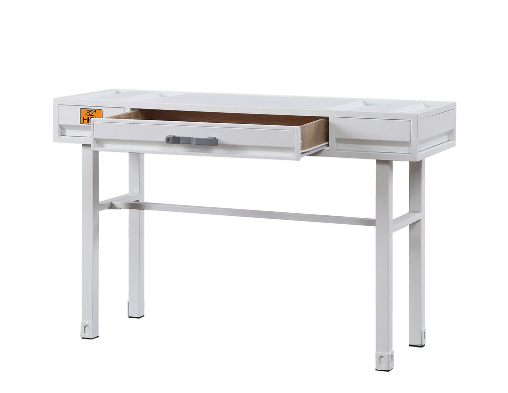 Cargo White Vanity Desk with Functional Drawer