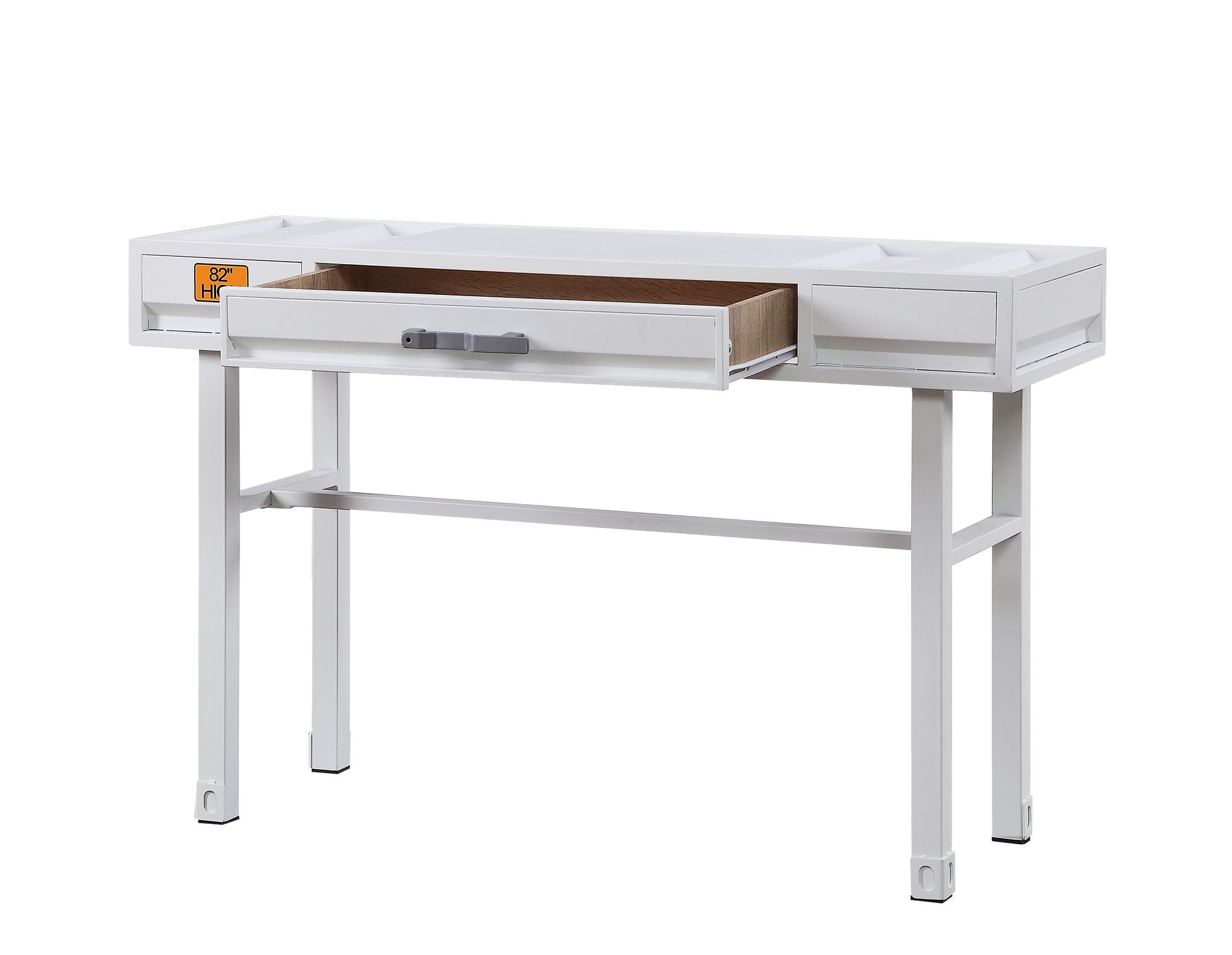 Cargo White Vanity Desk with Functional Drawer