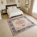 Tawny Brown Bohemian Floral Area Rug