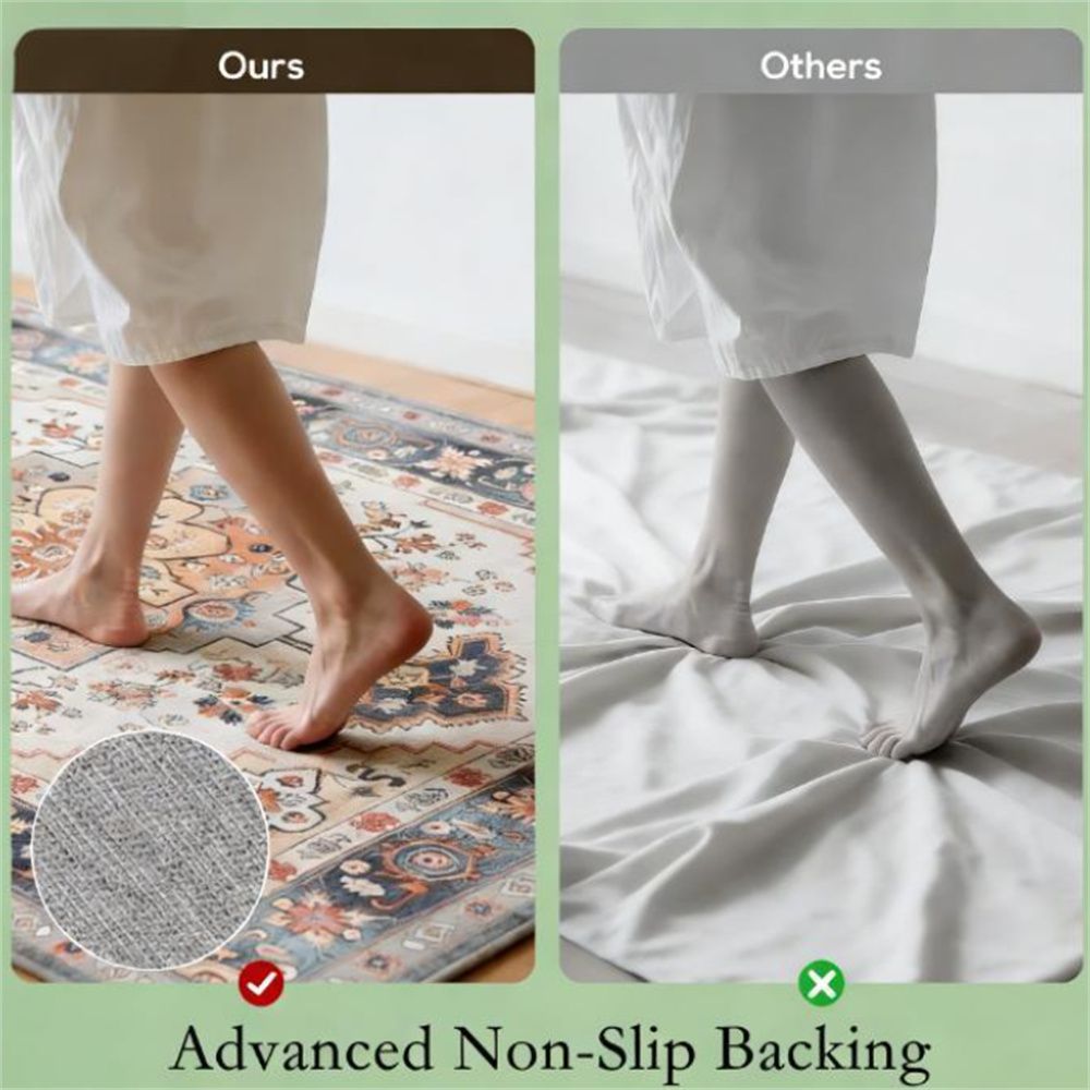 Tawny Brown Bohemian Floral Area Rug