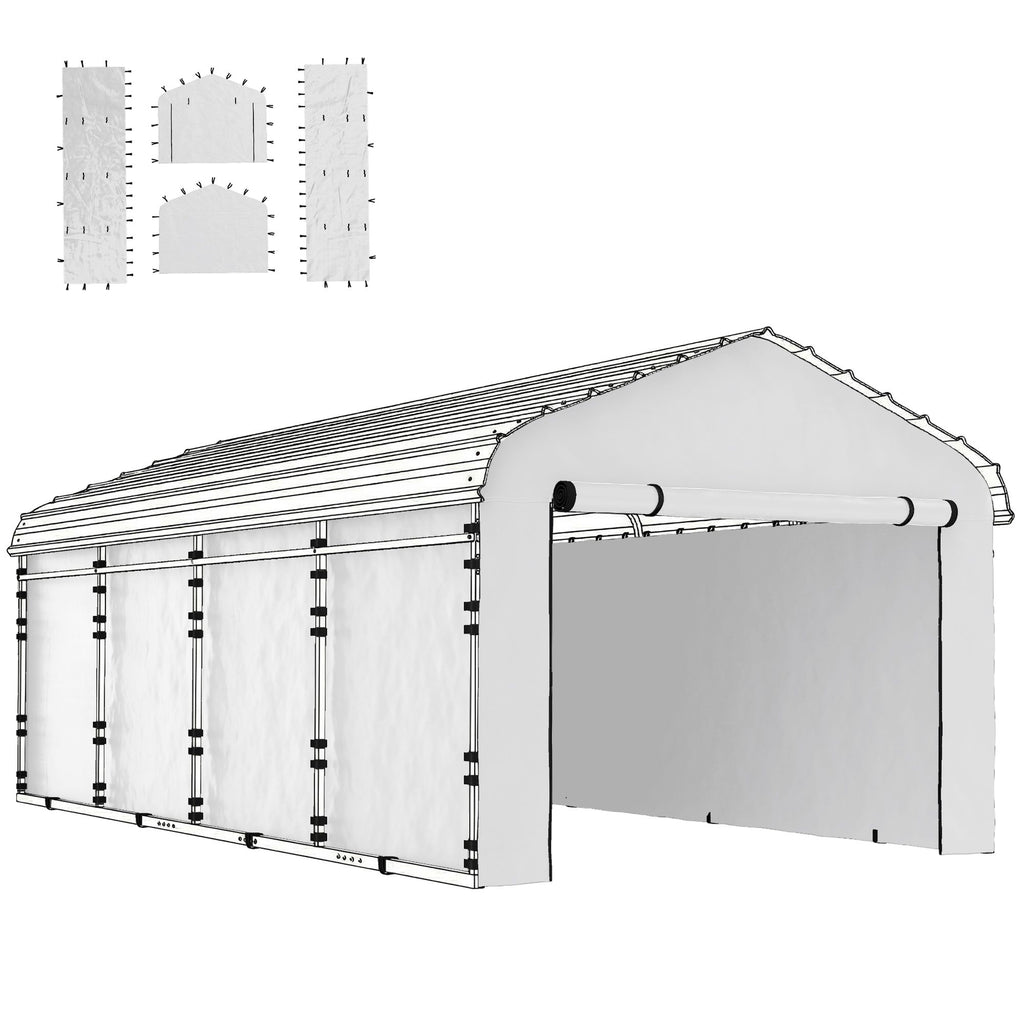 Carport Replacement Sidewall Set - UPF50+ water-ready for Carports