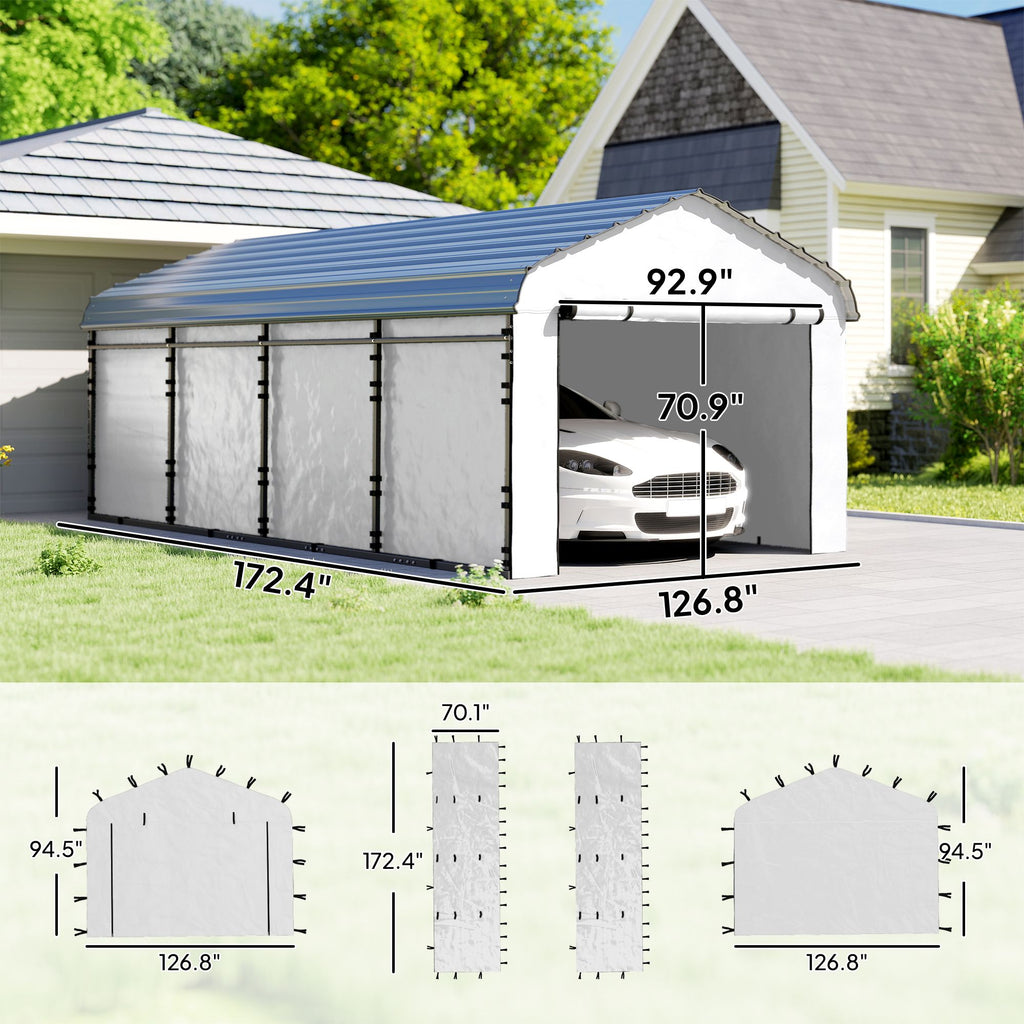Carport Replacement Sidewall Set - UPF50+ water-ready for Carports
