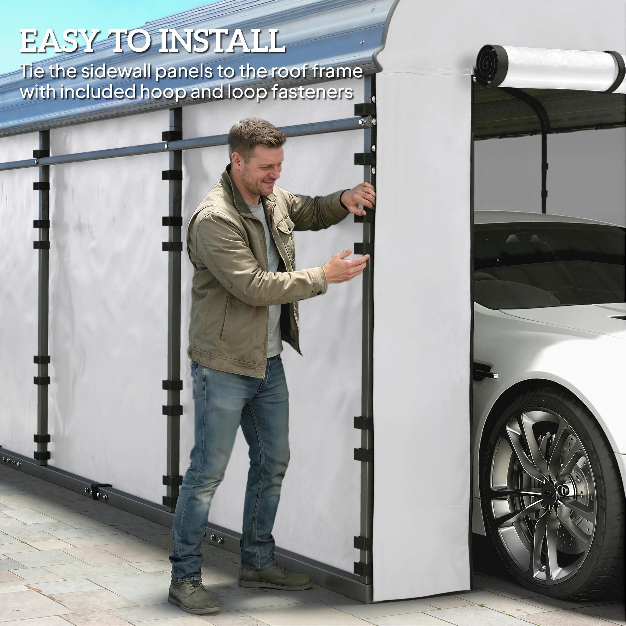 Carport Replacement Sidewall Set for Carports - water-ready & UPF50+