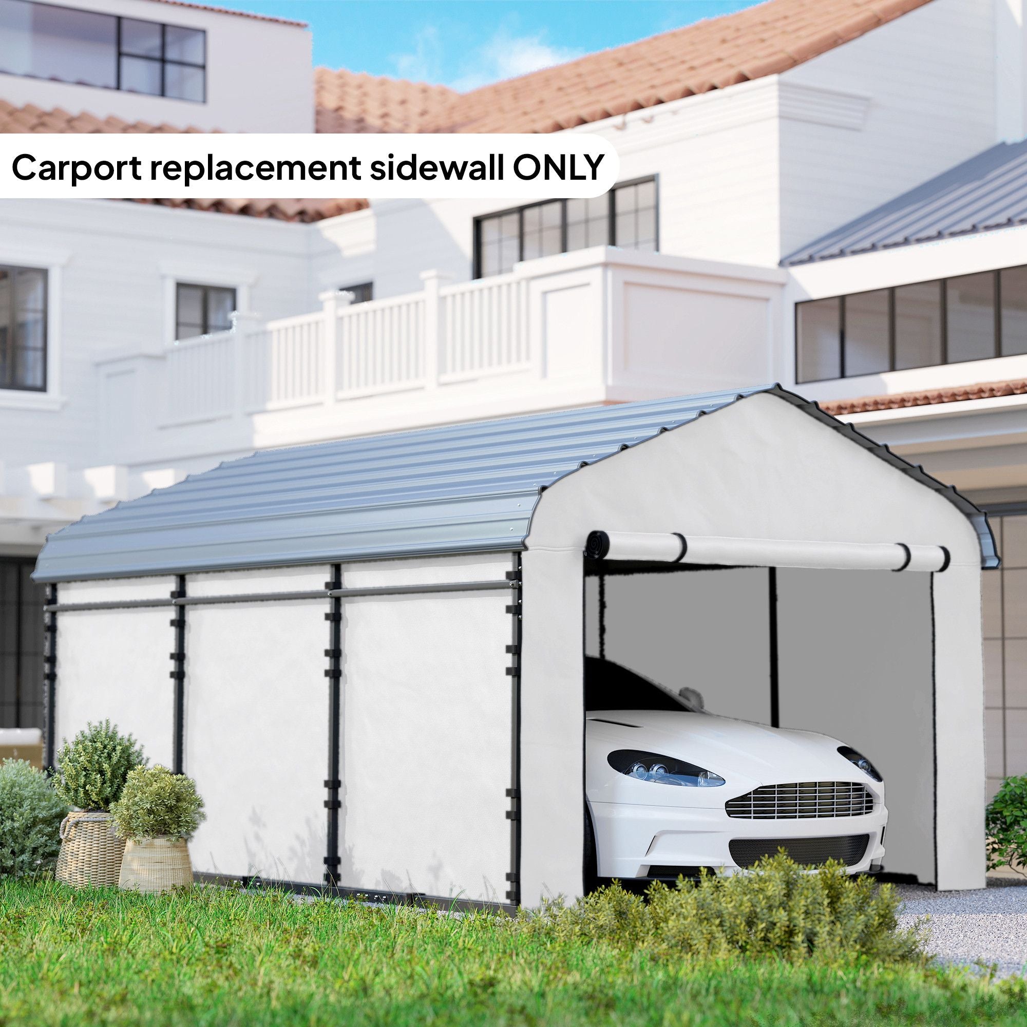 Carport Replacement Sidewall Set for Carports - water-ready & UPF50+