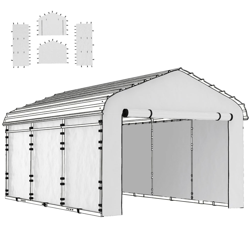 Carport Replacement Sidewall Set for Carports - water-ready & UPF50+