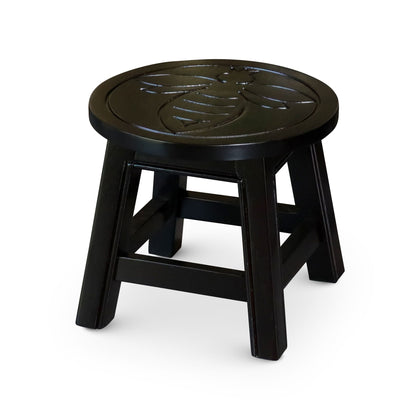 Queen Bee Carved Accent Stool in Espresso