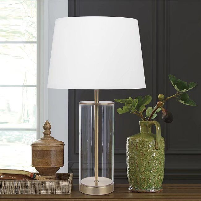 Caseville Brass Table Lamp with Fillable Clear Base