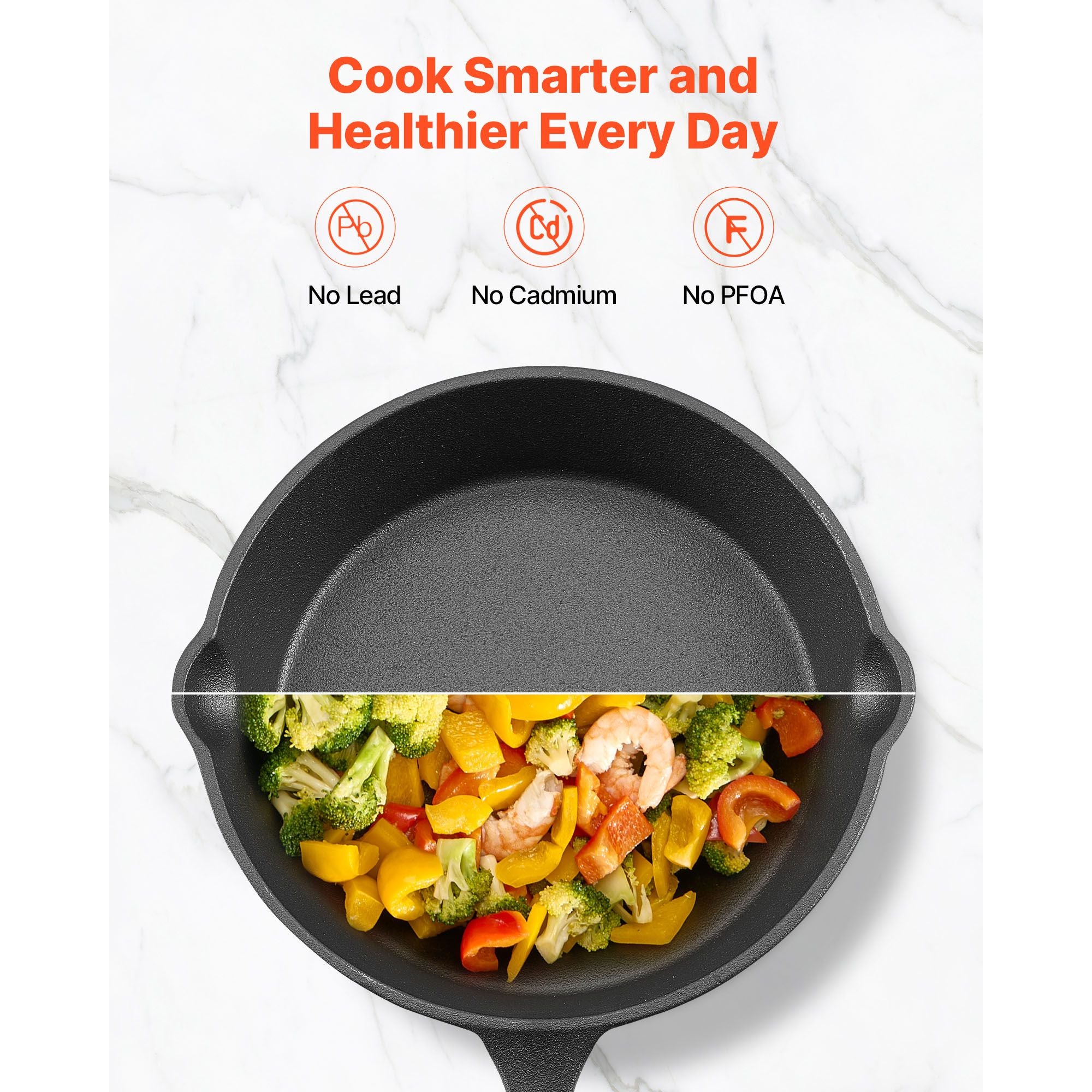 Premium Cast Iron Skillet Set – 4-Piece Frying Pans with Silicone Handles