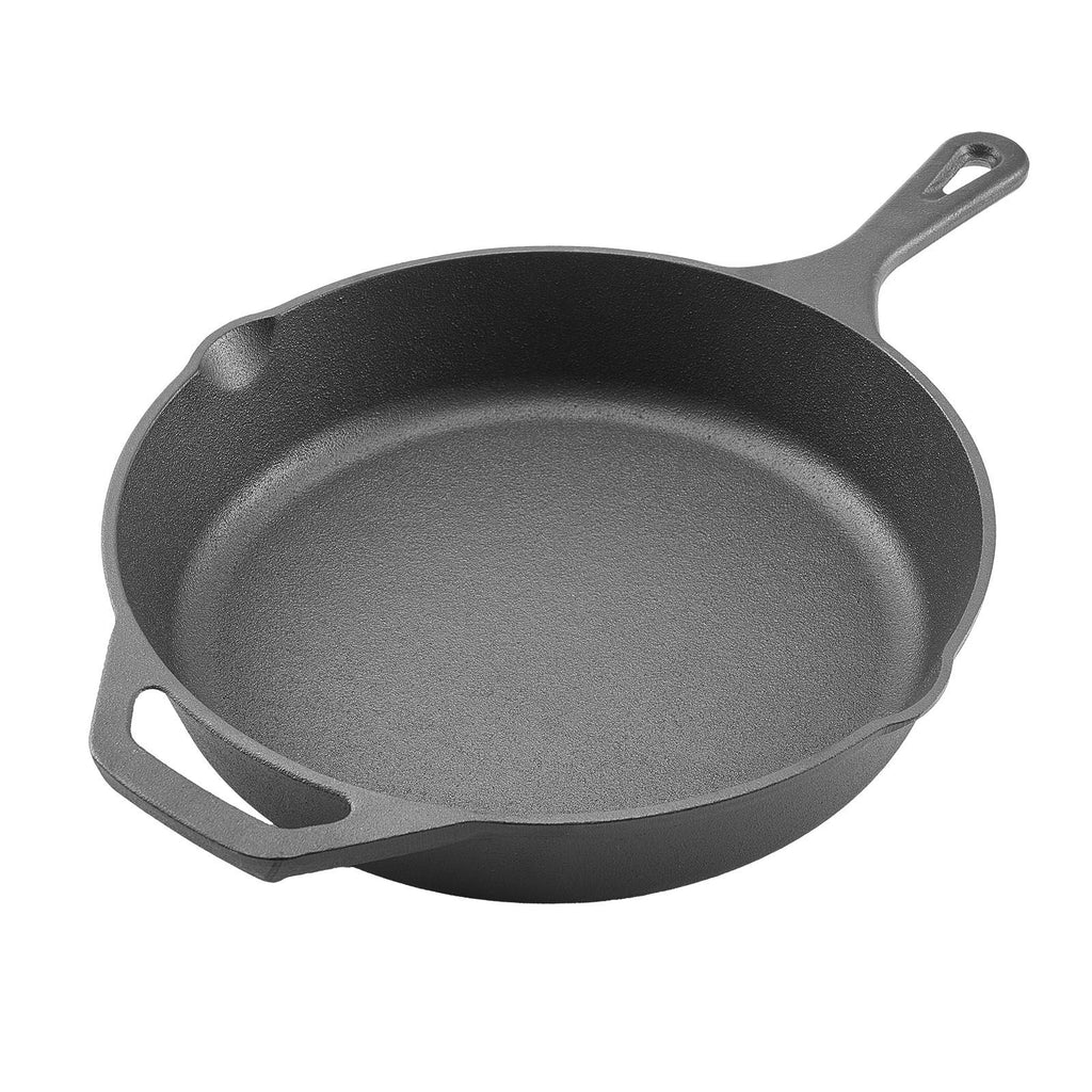 Premium Cast Iron Skillet Set – 4-Piece Frying Pans with Silicone Handles