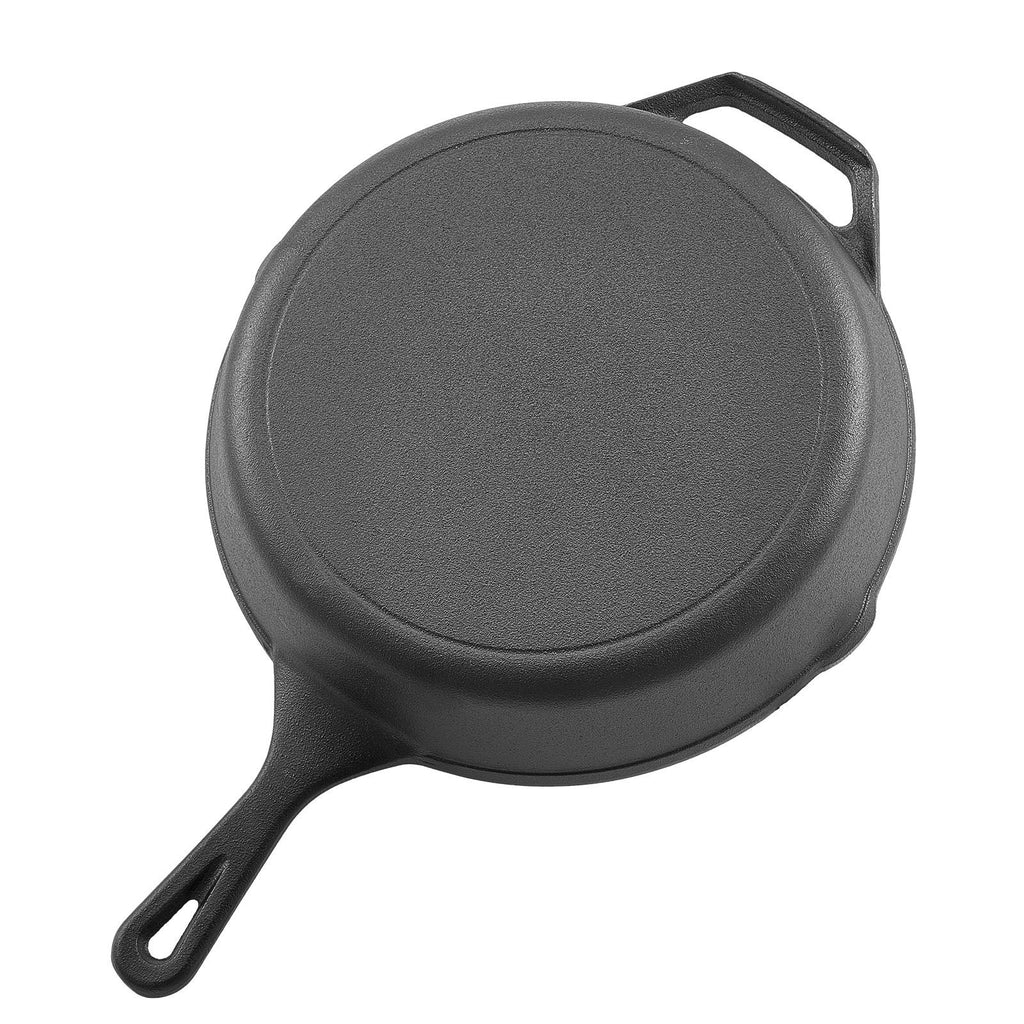Premium Cast Iron Skillet Set – 4-Piece Frying Pans with Silicone Handles
