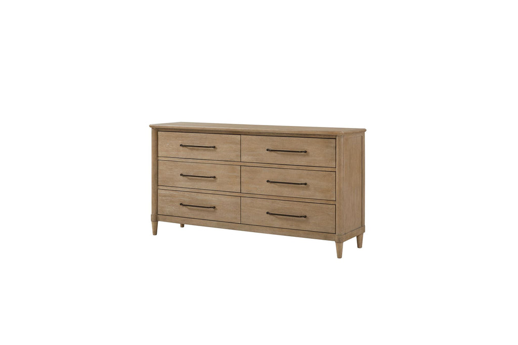 Casual Six-Drawer Dresser in a Sand Finish