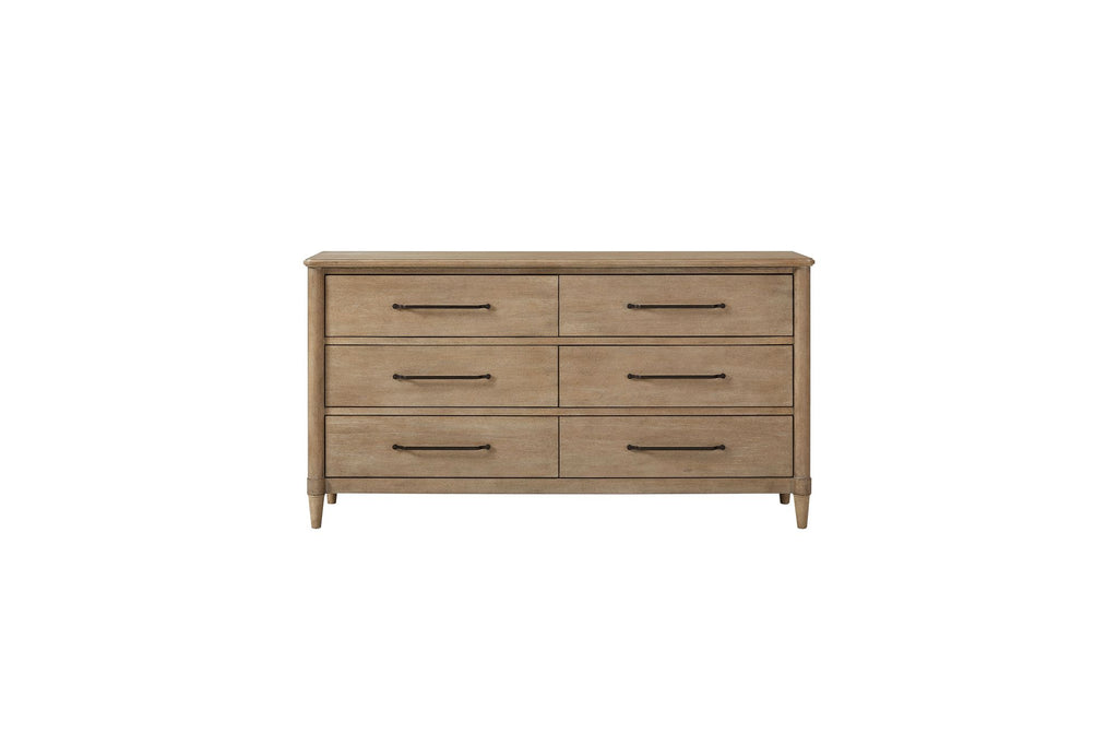 Casual Six-Drawer Dresser in a Sand Finish