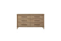 Casual Six-Drawer Dresser in a Sand Finish