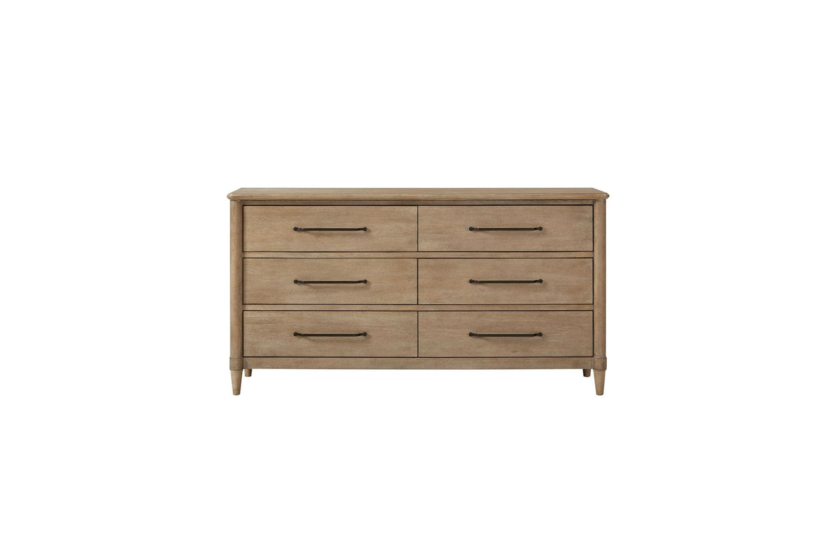Casual Six-Drawer Dresser in a Sand Finish