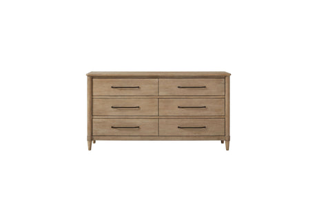 Casual Six-Drawer Dresser in a Sand Finish