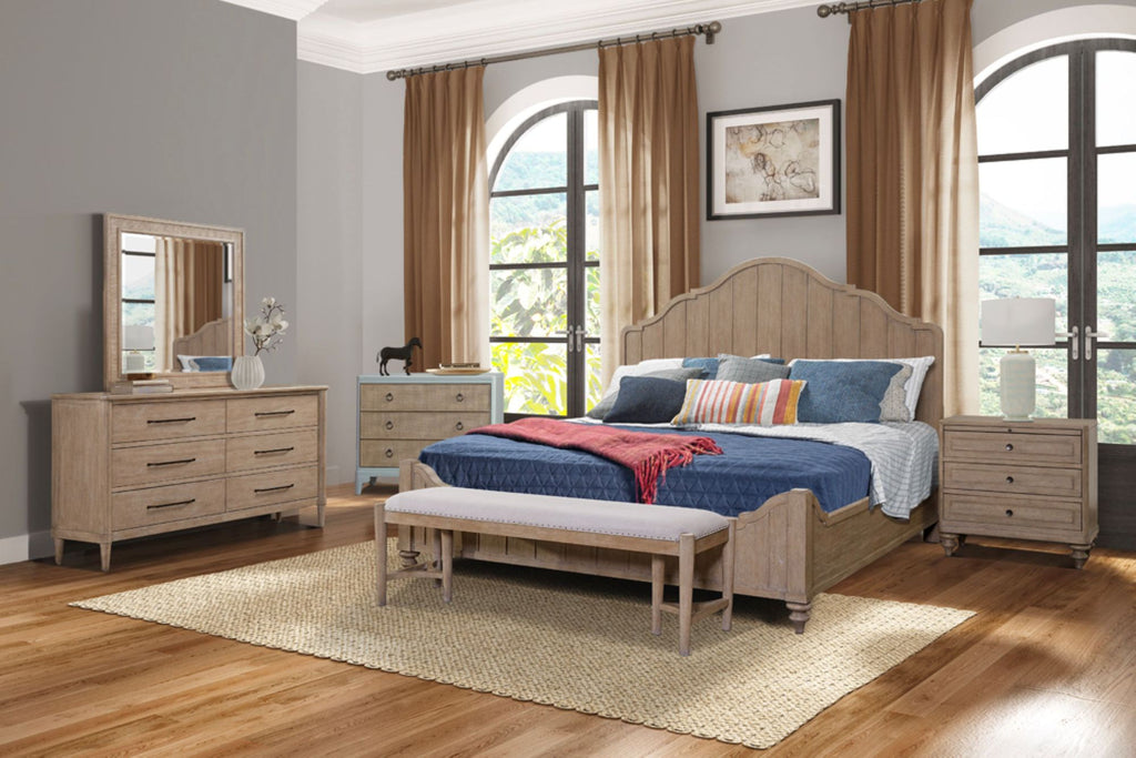 Casual Six-Drawer Dresser in a Sand Finish